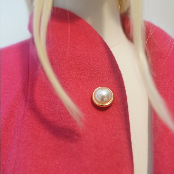 NTW KATE SPADE / WoolBlend Stand-Collar changeable button closure pink coat - Picture 4 of 6